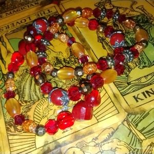 Glass beaded bracelet. Handmade